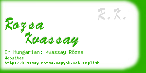 rozsa kvassay business card